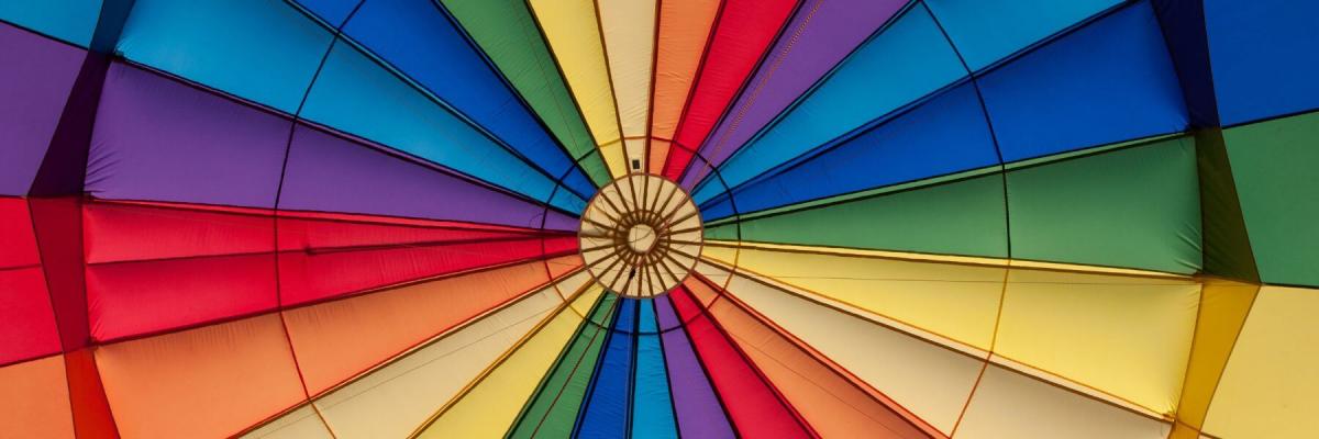color wheel on the inside of an umbrella