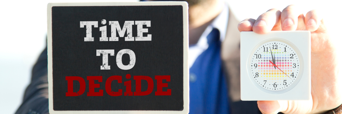 time to decide on sign with clock