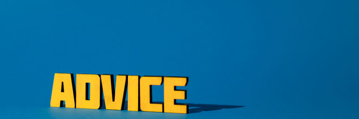 advice written in block letters